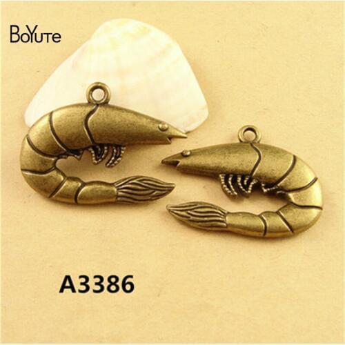 BoYuTe (20 Pieces/Lot) 36*25MM Antique Bronze Plated Alloy Lobster Charms Pendant Jewelry Findings fit European Bracelet Diy