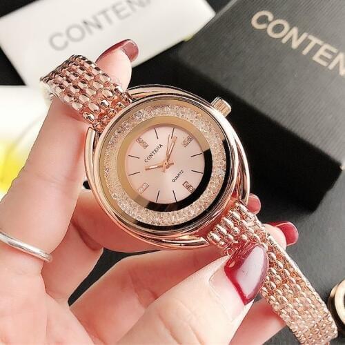 CONTENA Luxury Women Watches Rose Gold Ladies Bracelet Watches Reloj Mujer 2020 Creative Quartz Watches Women relogio feminino