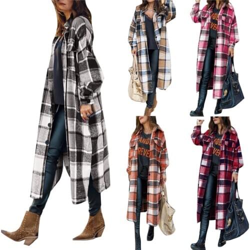 Ehfomius Women's Plaid Coats