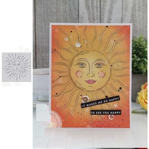 Hot Sale Sun Face Metal Stamps Scrapbook Diary Decoration Stencil Embossing Template DIY Greeting Card Handmade 2021 New Arrive