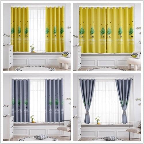 GY2853 Deer Tree Printing 1PC Short Curtain Living Dining Room "Customise" Bedroom