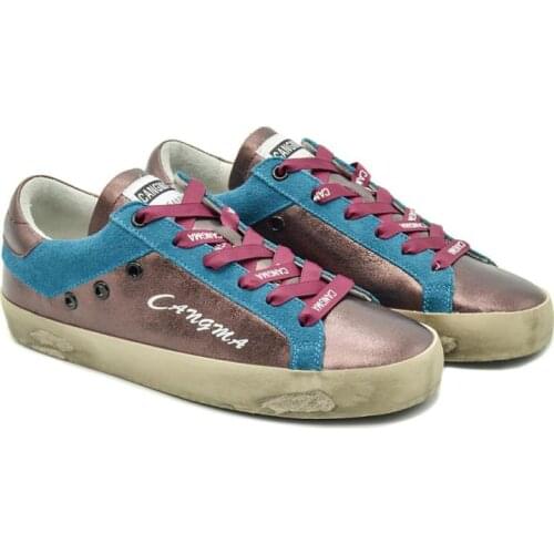 CANGMA Luxury Brand Italy Women Casual Shoes Winered Blue Low Petent Leather Sneakers Flats Vintage Girl Shoe Female 2021