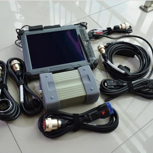 Mb Star c3 Multiplexer WITH 7 CABLES RED Pro Software Ssd 128gb Laptop Ix104 i7 4g Touch Screen for Cars and Trucks