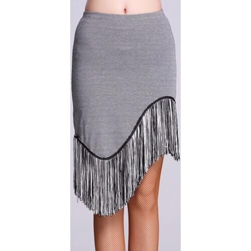 2019 New Ladies Latin Dance Skirt Gary Good Quality Tassel Fringe Skirt Fashion For Cha Cha/Rumba/Samba/Tango/Ballroom Dancewear