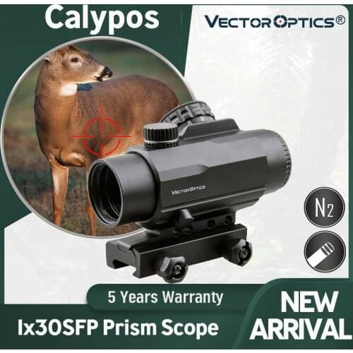 Vector Optics Calypos 1x30 SFP Prism Scope 1/2 MOA Adjustment Tactical Riflescope Long Eye Relief fit for .223 .308win .300win