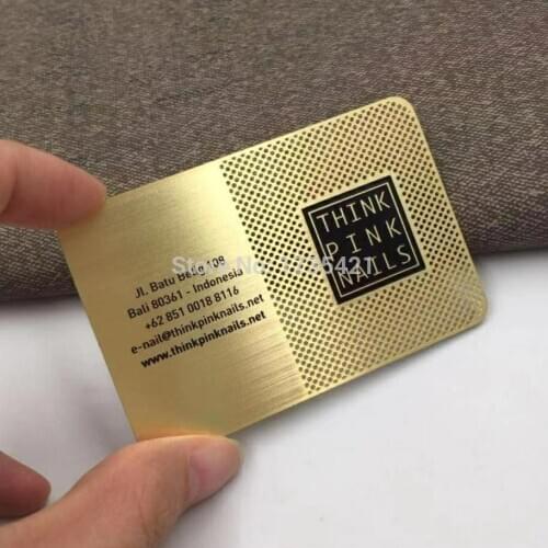 Stainless steel gold plated gold metal business card