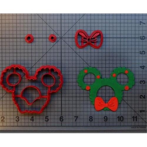 Christmas Wreath Cookies Die Cutting Kitchen Baking Supplies DIY Cake Icing Decoration Kit 3D Printed Custom Seal