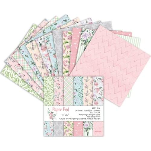With you Scrapbooking paper pack of 24 sheets handmade craft paper craft Background pad 915