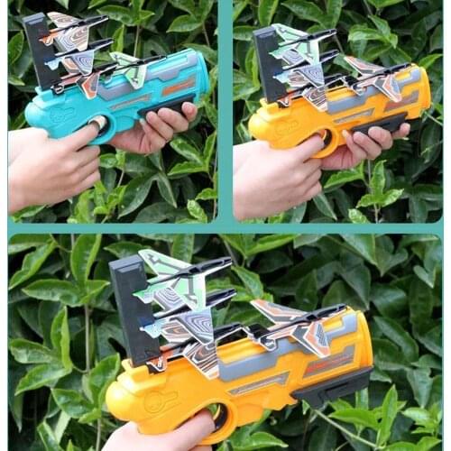Airplane Launcher Bubble Catapult Plane Toy Airplane Toys For Kids Plane Catapult Gun Shooting Game Toys Outdoor Sport Toys