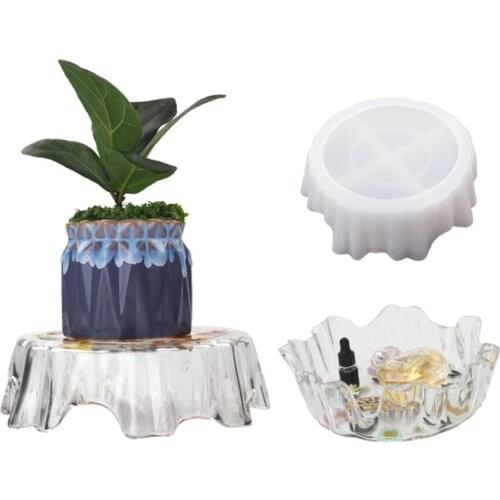 DIY Crystal Epoxy Resin Mold Irregular Tray Flower Pot Shelf Swing Table Storage Tray Mirror Silicone Mold