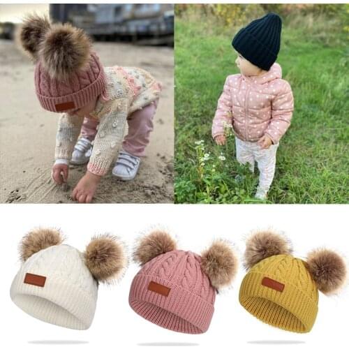 Candy Color Baby Hat Cute Pompom Children Cap Warm Autumn Winter Hats For Kids Boys Girls Knitted Warmer Beanie Caps Baby Muts