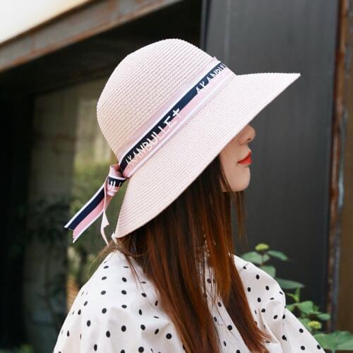 Long Ribbon Bow Sun Hats Women Summer Straw Fedora Jazz Cap Panama Hats For Men Female Beach Cap Couple Sun Visor Hats Chapeu
