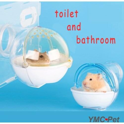 Cute Small Animal Transparent Cloud Toilet and Bathroom for Hamster Guinea Pig Bathroom for Bathing Sand Small Pet Accessories