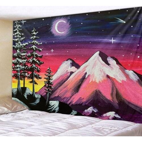 Sun and moon landscape big tapestry psychedelic landscape wall hanging bohemian living room bedroom wall decoration yoga mat