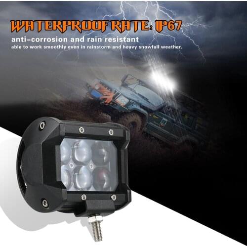 2pcs 18W LED Work Light Bar for Indicators Motorcycle Driving Off-road Vehicle Boat Car Tractor Truck Spot Beam Lamp