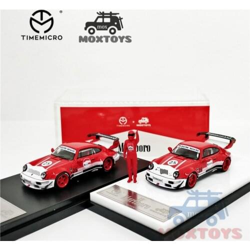 TimeMicro x Moxtoys 1:64 Rauh-Welt Begriff RWB 964 Red White GT Wing Diecast Model Car