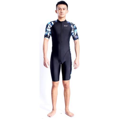 High Quality Fastskin Quick Dry And Men Diving Suit Short Sleeve With Zip One Piece Swimsuit Rash Guards Swimwear Hx16