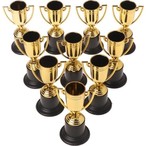 10pcs Golden Cups Trophy Sports Winner Educational Props Kids Reward Prizes Toys