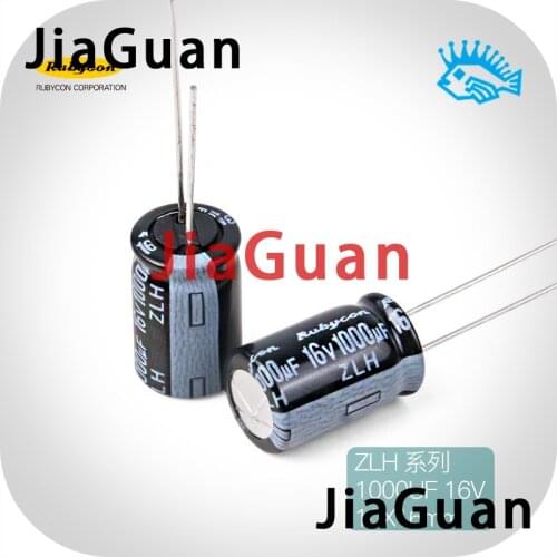 20PCS NEW RUBYCON ZLH 16V1000UF 10X16mm 105 degrees 1000UF/16V high frequency low resistance and long life zlh 1000UF 16V