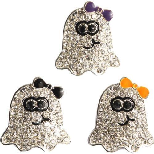 22*20mm Halloween ghost rhinestone can mix colors 50PCS/lot(BTN-5383)