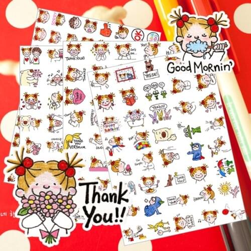 40PCS/32PCS Cute cartoon girl Stickers Crafts And Scrapbooking stickers book Student label Decorative sticker kids cup