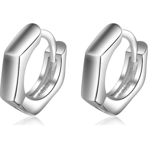 925 Sterling Silver Hoop Earrings For Women Pendientes Mujer Engagement Jewelry Brincos eh703