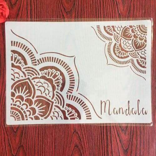 A4 29 *21cm DIY Stencils Wall Painting Scrapbook Coloring Embossing Album Decorative Paper Card Template mandala adult coloring