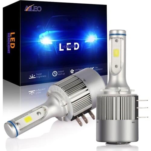 AILEO 2PCS COB Chip H15 Led 8000lm 72w High Beam Headlight and Daytimes running light Stock Replacement 6000K For Audi A5 A6 Q7