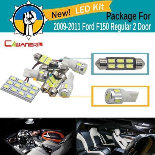Cawanerl 8 x Car 5630 SMD LED Bulb LED Kit White Dome Map Trunk License Plate Light For Ford F150 Regular 2 Door 2009 2010 2011