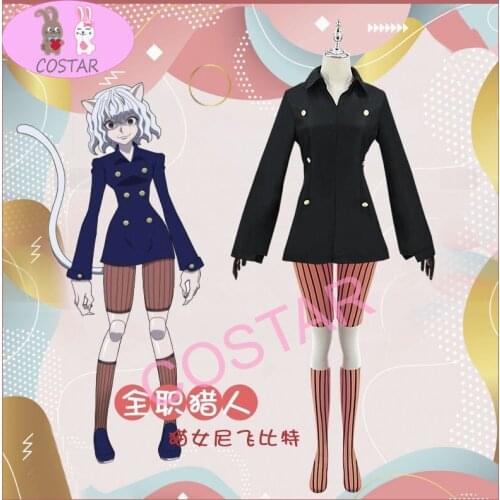COSTAR Hot Anime HunterXHunter Neferpitou Cosplay Costume Full Set Women Halloween Party Costume