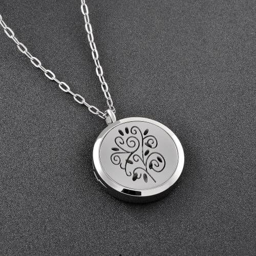 IJP0127 Flower Aromatherapy Essential Oils Diffuser Perfume Free12 Pads Stainless Steel Pendant Necklace Beautiful Gift