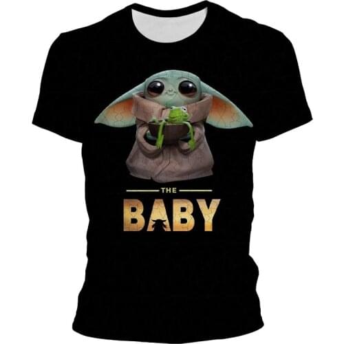 Baby Yoda Kids Clothes Boys T Shirt Mandalorian 3D Print O Neck Short-sleeved Mens Woman T-shirt Top Summer Tee Shirt New Tops