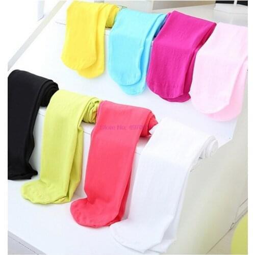 DHL 100pcs Candy Color Kids Pantyhose Ballet Dance Tights for Girls Stocking Children Velvet Solid White Pantyhose Girls Tights