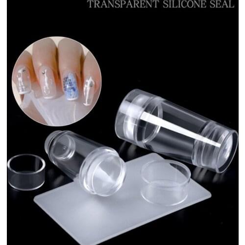 Double Stamp Silicone Clear Nail Art Stamping kit Everthing For Manicure plate stamp polish Stencil template stamper scraper