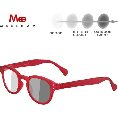 MEESHOW photochromic sunglasses women men reading with diopter round female 1513