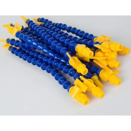 1/2"Flexible Flat Nozzle with Switch Water Oil Coolant Pipe for CNC Machine, Thread Flat Nozzle Plastic Water Oil cooling Pipe