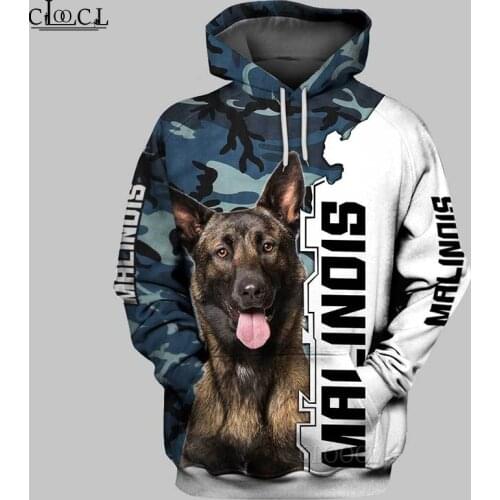 HX Newest Popular Malinois Dog Camo 3D Print Hoodie Women Men Women Tracksuit Pullover Fashion Casual Hoodies Drop Shipping