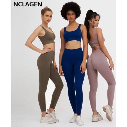 2020 Yoga Set Bra & Pants 2 Piece Sport Outfit For Woman Fitness Suit Seamless Leggings Top Sportswear Gym Workout Clothes