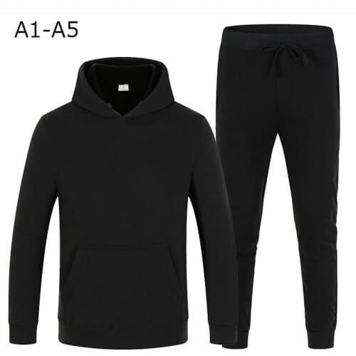 New Hoodies Set Tracksuit Men Fleece Warm Sweatshirt Print Jogging Homme Tracksuit Survetement Homme Two Piece Set Top Pants