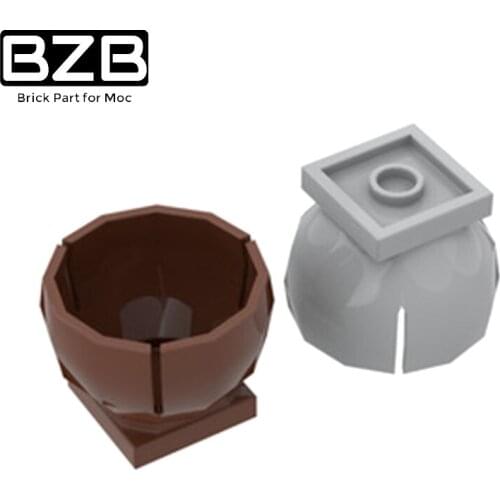 BZB MOC 44358 2x2 Half Round Ball Tube With Base High-tech Building Block Model Kids DIY Brick Parts Education Toys Best Gifts