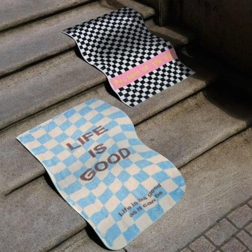 Bathroom Mat Nordic Fluffy Carpet Tub Side Rug Bath Room Plants Floor Absorbent Anti Slip Pad Bathmat Doormat Home Decor