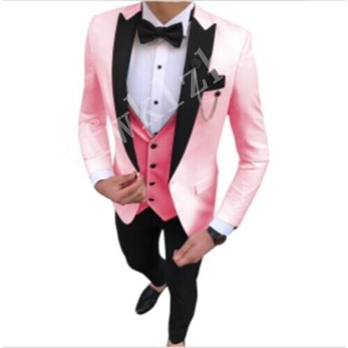 Handsome Groomsmen Wool blend Groom Tuxedos Mens Wedding Dress Man Jacket Blazer Prom Dinner (Jacket+Pants+Tie+Vest) A114
