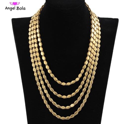 Hot Selling Gold Fashion Embellishment Necklace Muslim Islamic 5mm Wide Classic Jewelry Gift Unfading Various Size Options