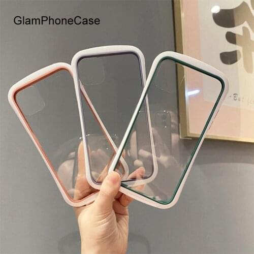 GlamPhoneCase Simple color matching Phone Case For iPhone12Pro/max 11Pro/Max XS Max XR Soft Silicone Cover For iPhone11 7 8Plus