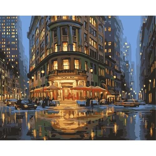 Frame DIY Painting By Numbers 40x50CM Modern Wall Art Picture By Numbers Night Landscape Canvas By Numbers For Home Decors