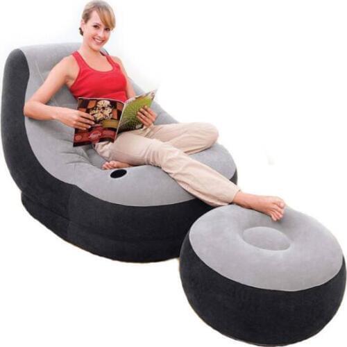 Wholesale Top quality Inflatable sofa One seat Recreational sofa with footstool