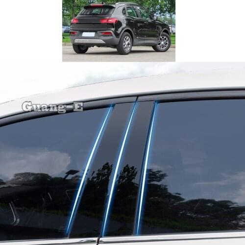For BORGWARD BX5 2016 2017 2018-2020 Car PC Material Pillar Post Cover Door Trim Window Piano Black Molding Sticker Plate Parts