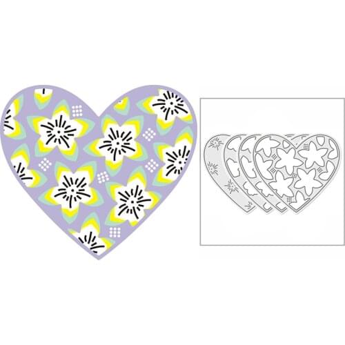 New 2021 Layered Peach Blossom Heart Metal Cutting Dies for DIY Scrapbooking and Card Making Decorative Embossing Craft No Stamp