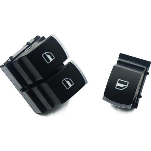 Chrome Mater Single Window Control Switch For VW Golf 5 6 Touran Passat B6 B7 CC Caddy Tiguan Polo Touran 5K3959857 & 5ND959855