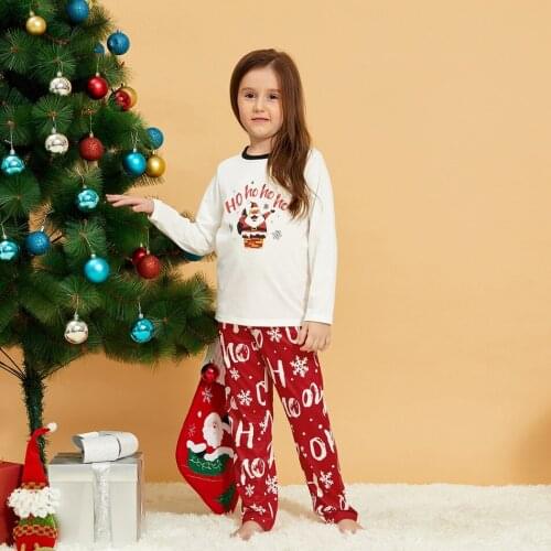 Family Matching Christmas Pajamas Sets Dad Mom Kid Cartoon Santa Claus Printed Sleepwear Homewear